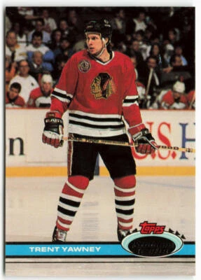 1991-92 Trent Yawney Topps Stadium Club - Chicago Blackhawks - Image 1 of 2