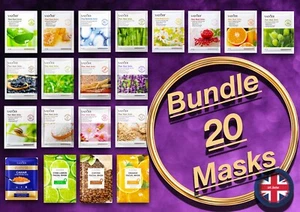 20 Face Mask Sheets Natural Moisturising Plant Series Face Sheets Bargain Offer - Picture 1 of 17