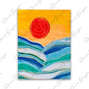 Mixed Media Abstraktes Original Kunstwerk Acryl Gemälde Birke Platte 16x20" OOAK - Bild 1 von 1