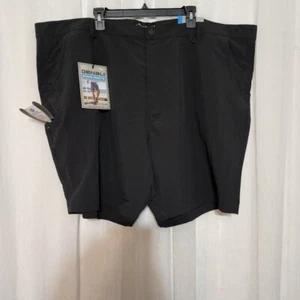 Denali Hybrid Stretch Black Flat Front Shorts Front Pockets 52"W X 8.5" NWT - Picture 1 of 5