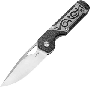 Kizer Cutlery Mini Militaw Titanium & Carbon Fiber Folding S45VN Knife 3634SA4 - Picture 1 of 5