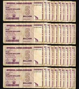 40 Zimbabwe 5 Billion Dollars Special Agro Cheque, Old, Expired 12-31-2008 - Picture 1 of 4