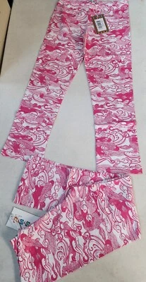 Niñas Cintura Elástica Leggings Elásticos Talla 8 2 Pares Gemelos Rosa Pez Coyote Nuevo Foto 1 de 4