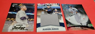 AARON JUDGE ROOKIE JUMBO JERSEY CARD + STADIUM CLUB RC + BOWMAN PLATINUM ROOKIE - Image 1 of 4
