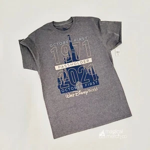2021 Disney World 50th Anniversary October 1st Passholder Shirt Adult Navy 2XL - Picture 1 of 1