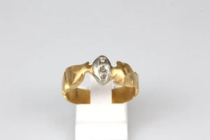 Anillo 18 Quilates Oro 3 Pequeño Brillantes de Cinta Regalo Joyería - Imagen 1 de 10