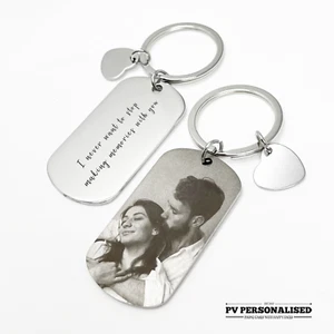 Llavero Personalizado Grabado Personalizado Imagen Tu Foto Llavero Regalo Corazón Amor - Imagen 1 de 11