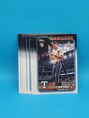 Evan Carter 2024 Topps Update Series RC #US58 Rookie Debut - Lot of 13 - Rangers - Image 1 of 2