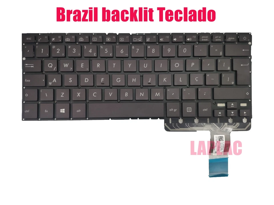 Teclado retroiluminado brasileño de Brasil para Asus UX330U/UX330UA/UX330UAK Foto 1 de 1