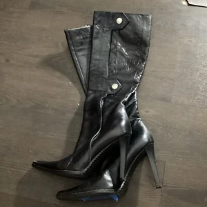 Giuseppe Zanotti seitlicher Reißverschluss hohe Stiefel Stilettos Absatz braun EU36.5 - Bild 1 von 7