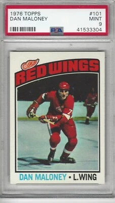 1976 Topps #101 DAN MALONEY - REDWINGS PSA 9 - Image 1 of 2