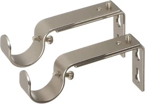 Adjustable Brackets for Curtain Rods 2Pcs - 1 or 1 1/8 Inch. Rods - Satin Nickel - Picture 1 of 4