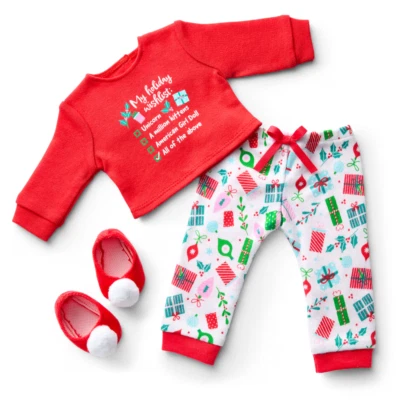 AMERICAN GIRL HOLIDAY WISH LIST PJs PAJAMAS FOR 18-INCH DOLL NEW (no doll) RED - Image 1 of 4