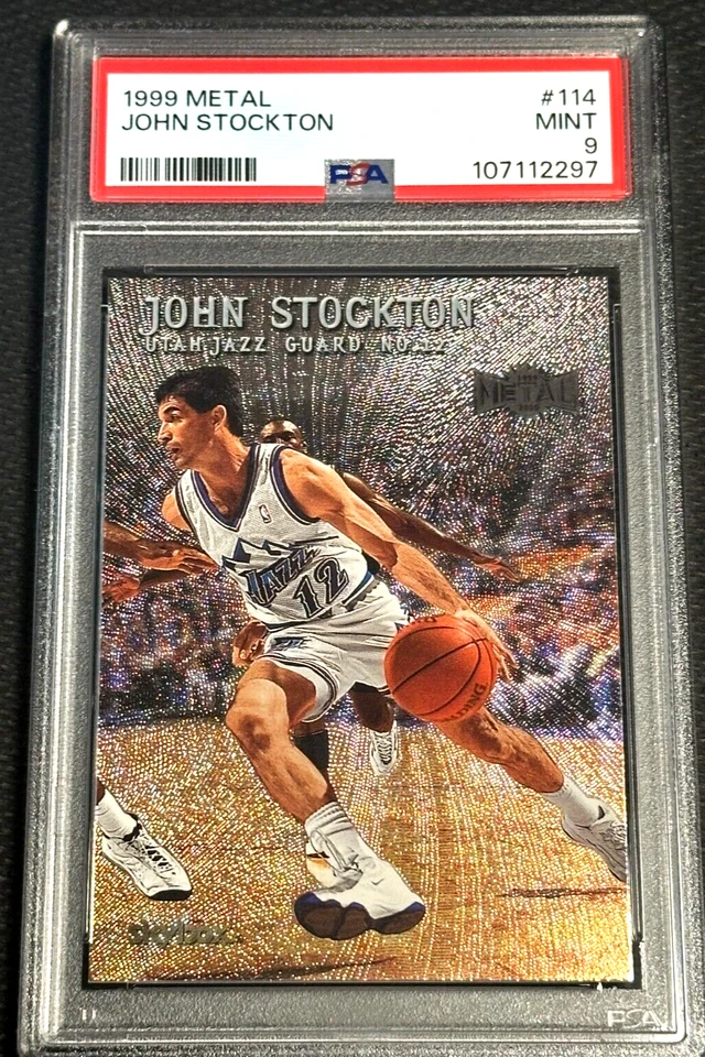 John Stockton 1999-00 Metal #114 PSA 9 - Image 1 of 2