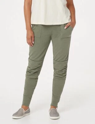 Peace Love World Rosemarey Green Tapered Leg Side Zip Jogger Pants New - Image 1 of 4