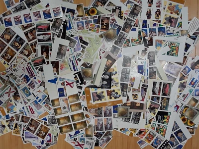 Unused 100 of Multiples & Strips & Singles of 42¢ US Postage Stamps USA FV $42.0 - Image 1 of 4