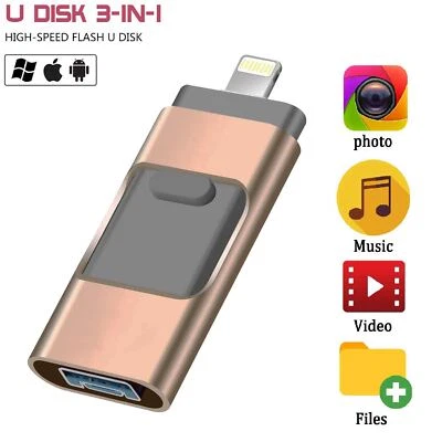 For iPhone iPad U Disk USB Flash Drive Memory Stick Storage 256/512GB 1TB 2TB - Image 1 of 4