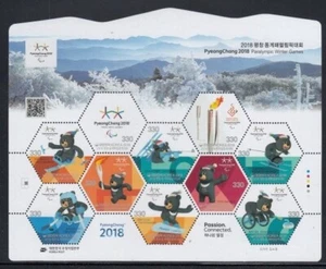 KOREA PyeongChang Paralympic Winter Olympic Games MNH souvenir sheet - Picture 1 of 1