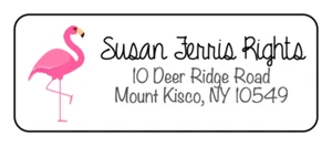 120 Stück personalisierte Etiketten für Rücksende-/Postanschrift - 1 Zoll x 2,625 Zoll - Pink Flamingo - Bild 1 von 1