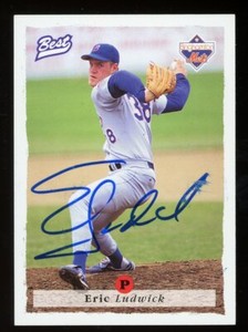 1995 Binghamton Mets ERIC LUDWICK Signed Card autograph AUTO CARDINALS A'S