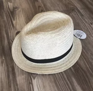Womens Straw Hat Fedora Black Band Summer Beach Hat DTSC Imports NEW - Picture 1 of 7