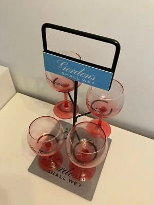 Rare Stunning Party Piece Gordons Gin Tree Plus 4 X Pink Gordan’s Gin Glasses - Image 1 of 4
