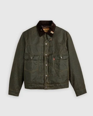 Barbour x Levi's Type II Waxed Trucker Jacket Size L Large NWT - Image 1 of 4