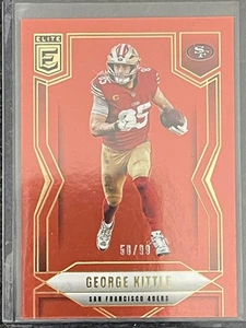 2025 Donruss Elite #16 George Kittle Red #/99 San Francisco 49ers SN - Bild 1 von 2