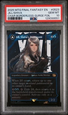 2025 MTG Final Fantasy Jill, Shiva's Dominant Borderless Surge Foil #0523 PSA 10 - Image 1 of 4