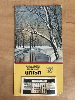 VTG 1955 UNION 76 Gas Station AZ ROUTE 66 Advertising 12 Mo Calendar Winslow AZ - Image 1 of 4