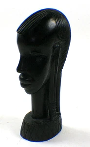 Tanzania Nat Vintage Ébano Tribal Tallado a Mano Madera Estatua Makonde Mujer 9" - Imagen 1 de 6