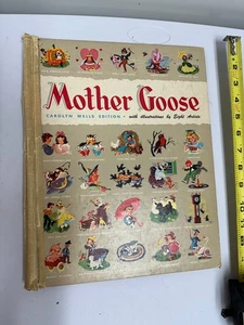 1946 Carolyn Wells Edition Of "Mother Goose" Illustrations Childrens Rhymes - Imagen 1 de 8