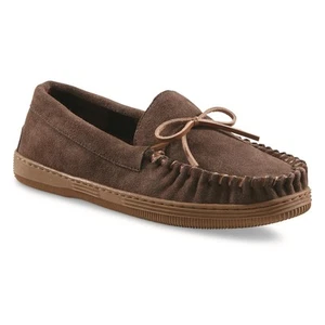 HuntRite Trapper Men’s Moccasins Shoes, Indoor and Outdoor Leather Slippers - Picture 1 of 15