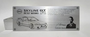 1/8 Nissan Skyline GTR Nismo R32 Metal Name Plate Plaque for Deagostini - Picture 1 of 2