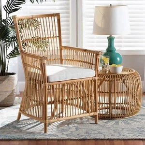 bali and pari Rose Natural Rattan Armchair - Picture 1 of 8