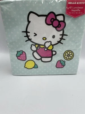 Hello Kitty 40 Luncheon Napkins 13 X 13” Strawberries & Lemons Sealed Package - Image 1 of 4