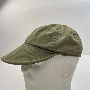 Vintage WWII Mechanics Cap A-3 Hat Green Herringbone Military Air Force - Picture 1 of 14