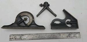 Carré combiné L S Starrett 12" avec tête carrée tête centrale et rapporteur #490 - Photo 1/5