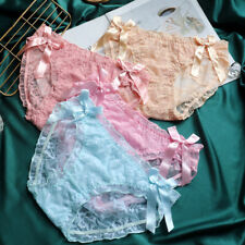 4Pcs Maidens Lolita Bowknot Pantie Sheer Underwear Knaughty Hipster Random Color