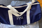 Victoria's Secret PINK Sport Gym Duffle CANVAS DUFFLE BAG Navy blue ZIP NWT