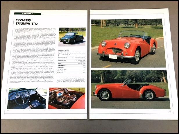 Triumph TR2 Car Review Print Article with Specs 1953 1954 1955 P380 - Imagem 1 de 1