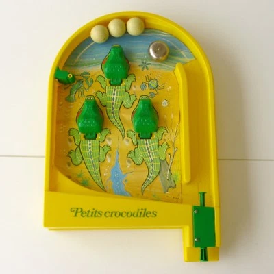 ancien jeu de FLIPPER OU BILLARD  - PETITS CROCODILES - Année 70 vintage - Photo 1/4