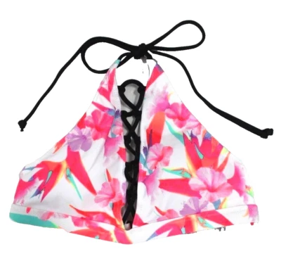 Victoria's Secret Floral Strappy Halter High-Neck Bikini Swim Top Size XS Pink - Image 1 of 3
