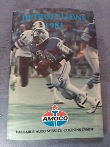 1981 DETROIT LIONS AMOCO PROMOTIONAL MEDIA GUIDE BILLY SIMS MAGAZINE OLD VINTAGE