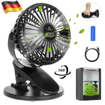 Pflanzen Grow Clip-Ventilator Ø15cm mit 3 Stufen Umluftventilator Growbox USB - Bild 1 von 4