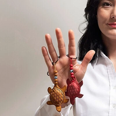 Llavero Tortuga Cuero, Dije | Accesorio Colgante para Carteras, Carteras y Bolsos Foto 1 de 4