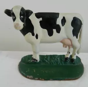 Cast Iron Dairy Farm Cow Doorstop Bookend Barn Farm Animal Pasture Vintage Art - Picture 1 of 12