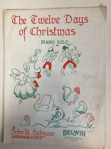 The Twelve Days Of Christmas Sheet Music 1950 Piano Solo John Schaum 8 Pages - Imagen 1 de 7