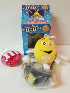 Radio Shack Yellow M&M Mini Battery Operated FM Radio with Headphones & Ornament - Picture 1 of 5