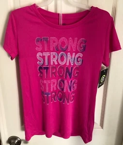 C9 Champion ‘Strong’ Girl’s 10/12 Fushia Duo Dry Shirt  - NWT - Fast Shipping! - Picture 1 of 2